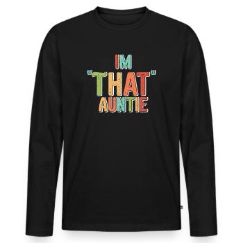 I am That Auntie - Männer Premium Bio Langarmshirt - Schwarz - Vorne - Nico (187cm)
