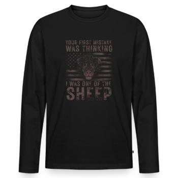 Your first Mistake was thinking I was one of the - Männer Premium Bio Langarmshirt - Schwarz - Vorne - Nico (187cm)