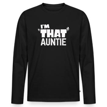 I am That Auntie - Männer Premium Bio Langarmshirt - Schwarz - Vorne - Nico (187cm)