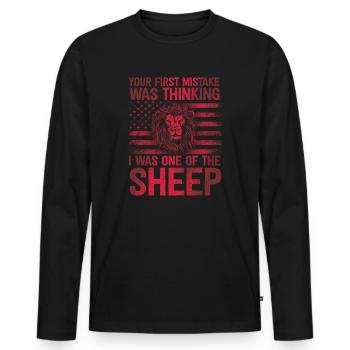 Your first Mistake was thinking I was one of the - Männer Premium Bio Langarmshirt - Schwarz - Vorne - Nico (187cm)