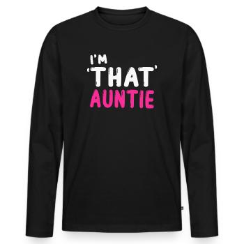 I am That Auntie - Männer Premium Bio Langarmshirt - Schwarz - Vorne - Nico (187cm)