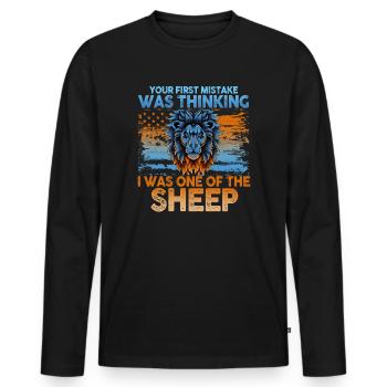 Your first Mistake was thinking I was one of the - Männer Premium Bio Langarmshirt - Schwarz - Vorne - Nico (187cm)
