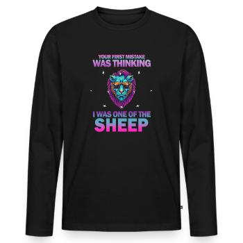 Your first Mistake was thinking I was one of the - Männer Premium Bio Langarmshirt - Schwarz - Vorne - Nico (187cm)