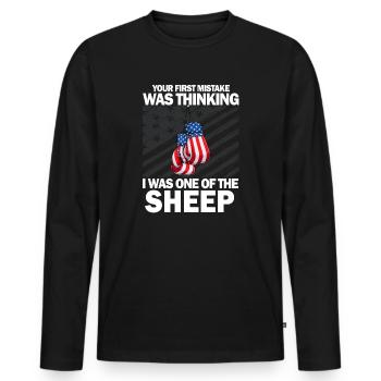Your first Mistake was thinking I was one of the - Männer Premium Bio Langarmshirt - Schwarz - Vorne - Nico (187cm)