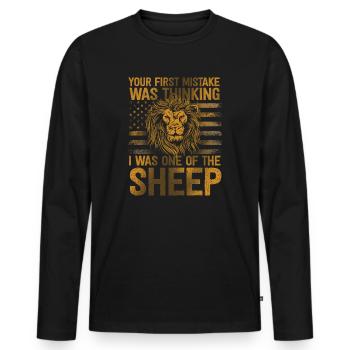 Your first Mistake was thinking I was one of the - Männer Premium Bio Langarmshirt - Schwarz - Vorne - Nico (187cm)