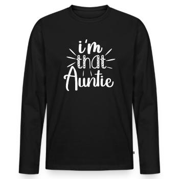 I am That Auntie - Männer Premium Bio Langarmshirt - Schwarz - Vorne - Nico (187cm)