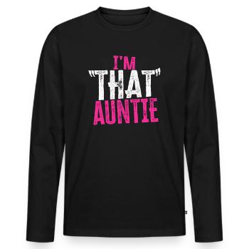 I am That Auntie - Männer Premium Bio Langarmshirt - Schwarz - Vorne - Nico (187cm)