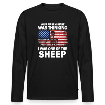 Your first Mistake was thinking I was one of the - Männer Premium Bio Langarmshirt - Schwarz - Vorne - Nico (187cm)