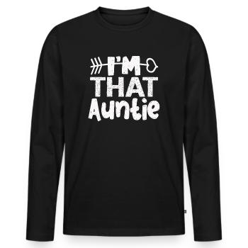I am That Auntie - Männer Premium Bio Langarmshirt - Schwarz - Vorne - Nico (187cm)