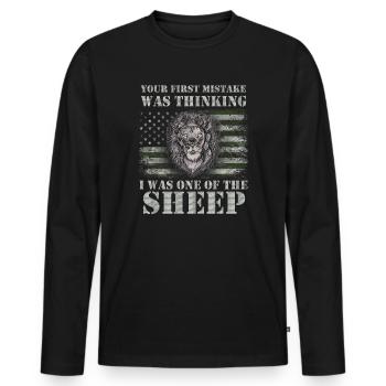Your first Mistake was thinking I was one of the - Männer Premium Bio Langarmshirt - Schwarz - Vorne - Nico (187cm)