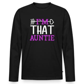 I am That Auntie - Männer Premium Bio Langarmshirt - Schwarz - Vorne - Nico (187cm)
