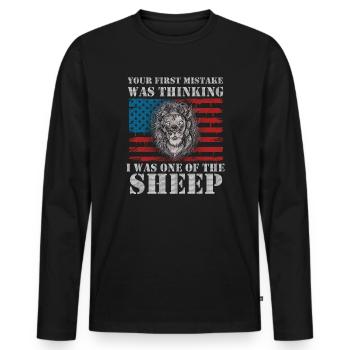 Your first Mistake was thinking I was one of the - Männer Premium Bio Langarmshirt - Schwarz - Vorne - Nico (187cm)