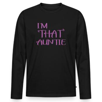 I am That Auntie - Männer Premium Bio Langarmshirt - Schwarz - Vorne - Nico (187cm)