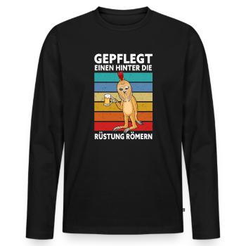 Gepflegt Einen Hinter Die Rüstung Römern Party - Männer Premium Bio Langarmshirt - Schwarz - Vorne - Nico (187cm)