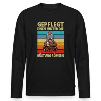 Gepflegt Einen Hinter Die Rüstung Römern Party - Männer Premium Bio Langarmshirt - Schwarz - Vorne - Nico (187cm)