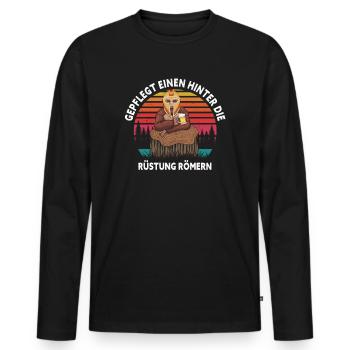 Gepflegt Einen Hinter Die Rüstung Römern Party - Männer Premium Bio Langarmshirt - Schwarz - Vorne - Nico (187cm)