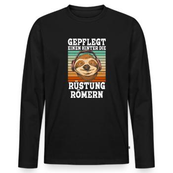Gepflegt Einen Hinter Die Rüstung Römern Party - Männer Premium Bio Langarmshirt - Schwarz - Vorne - Nico (187cm)