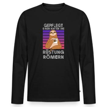 Gepflegt Einen Hinter Die Rüstung Römern Party - Männer Premium Bio Langarmshirt - Schwarz - Vorne - Nico (187cm)