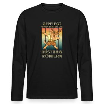 Gepflegt Einen Hinter Die Rüstung Römern Party - Männer Premium Bio Langarmshirt - Schwarz - Vorne - Nico (187cm)