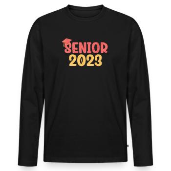 Senior 2023 Dabbing Dab of 2023 Seniors Graduation - Men's Premium Organic Long Sleeve Shirt - black - Front - Nico (187cm)