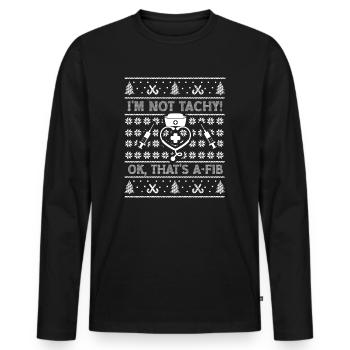 Je ne suis pas Tachy! Ok, c’est A-Fib Nurse Ugly - T-shirt manches longues Premium bio Homme - noir - Devant - Nico (187cm)