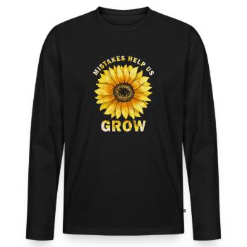 Mistakes Help Us Grow Back To School Motivational - Men's Premium Organic Long Sleeve Shirt - black - Front - Nico (187cm)