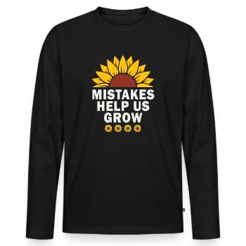 Mistakes Help Us Grow Back To School Motivational - Men's Premium Organic Long Sleeve Shirt - black - Front - Nico (187cm)