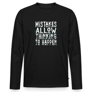 Mistakes Allow Thinking To Happen School Math - Men's Premium Organic Long Sleeve Shirt - black - Front - Nico (187cm)
