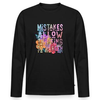 Mistakes Allow Thinking To Happen School Math - Men's Premium Organic Long Sleeve Shirt - black - Front - Nico (187cm)