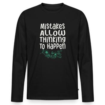 Mistakes Allow Thinking To Happen School Math - Men's Premium Organic Long Sleeve Shirt - black - Front - Nico (187cm)