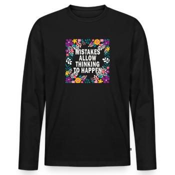 Mistakes Allow Thinking To Happen School Math - Men's Premium Organic Long Sleeve Shirt - black - Front - Nico (187cm)