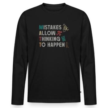 Mistakes Allow Thinking To Happen School Math - Men's Premium Organic Long Sleeve Shirt - black - Front - Nico (187cm)