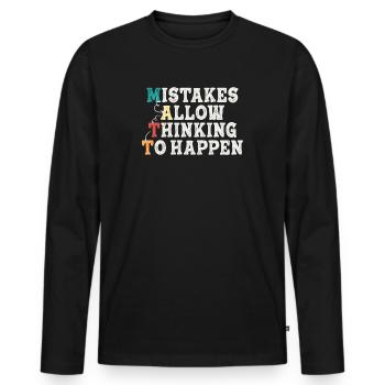 Mistakes Allow Thinking To Happen School Math - Men's Premium Organic Long Sleeve Shirt - black - Front - Nico (187cm)