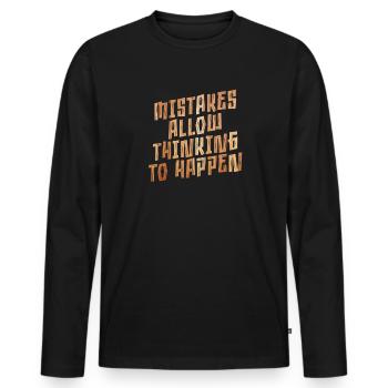 Mistakes Allow Thinking To Happen School Math - Men's Premium Organic Long Sleeve Shirt - black - Front - Nico (187cm)
