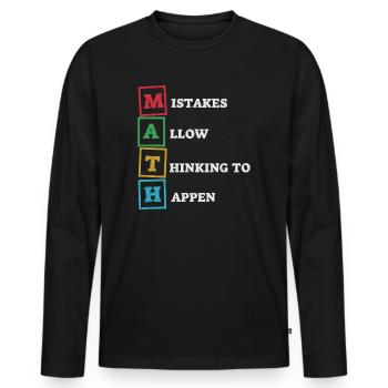 Mistakes Allow Thinking To Happen School Math - Men's Premium Organic Long Sleeve Shirt - black - Front - Nico (187cm)