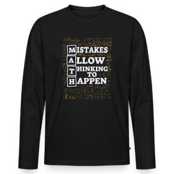 Mistakes Allow Thinking To Happen School Math - Men's Premium Organic Long Sleeve Shirt - black - Front - Nico (187cm)