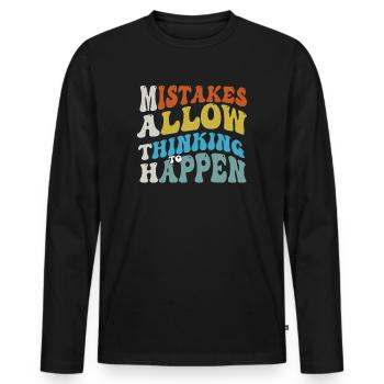 Mistakes Allow Thinking To Happen School Math - Men's Premium Organic Long Sleeve Shirt - black - Front - Nico (187cm)