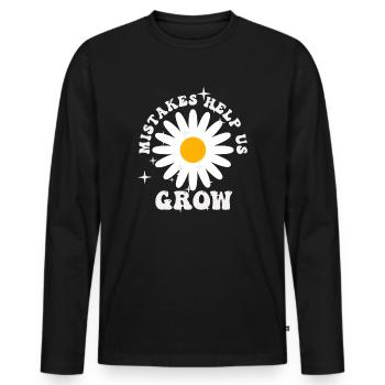 Mistakes Help Us Grow Back To School Motivational - Men's Premium Organic Long Sleeve Shirt - black - Front - Nico (187cm)