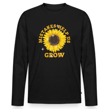Mistakes Help Us Grow Back To School Motivational - Men's Premium Organic Long Sleeve Shirt - black - Front - Nico (187cm)