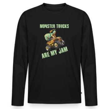 Monster Trucks Are My Jam Vintage Retro - Men's Premium Organic Long Sleeve Shirt - black - Front - Nico (187cm)