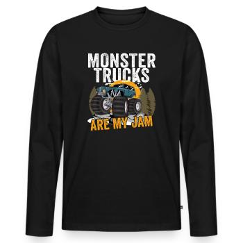 Monster Trucks Are My Jam Vintage Retro - Men's Premium Organic Long Sleeve Shirt - black - Front - Nico (187cm)