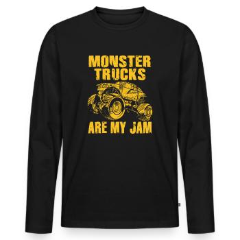Monster Trucks Are My Jam Vintage Retro - Men's Premium Organic Long Sleeve Shirt - black - Front - Nico (187cm)