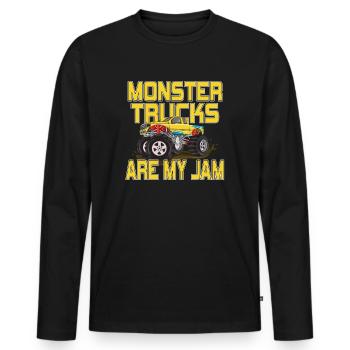 Monster Trucks Are My Jam Vintage Retro - Men's Premium Organic Long Sleeve Shirt - black - Front - Nico (187cm)