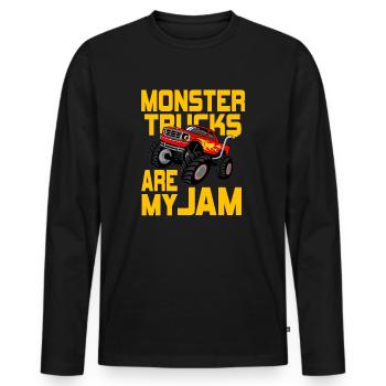 Monster Trucks Are My Jam Vintage Retro - Men's Premium Organic Long Sleeve Shirt - black - Front - Nico (187cm)