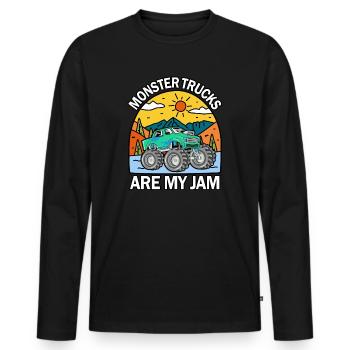 Monster Trucks Are My Jam Vintage Retro - Men's Premium Organic Long Sleeve Shirt - black - Front - Nico (187cm)