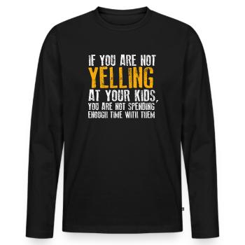 Papa Maman Criant De L’Anniversaire Enfants Correspondance - T-shirt manches longues Premium bio Homme - noir - Devant - Nico (187cm)