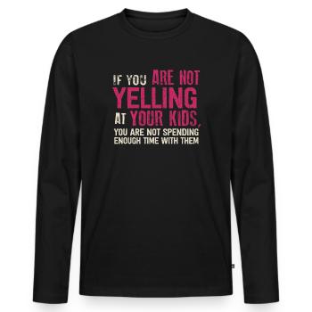 Papa Maman Criant De L’Anniversaire Enfants Correspondance - T-shirt manches longues Premium bio Homme - noir - Devant - Nico (187cm)
