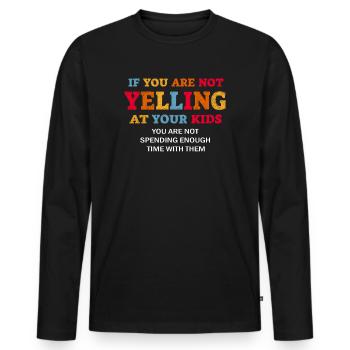 Papa Maman Criant De L’Anniversaire Enfants Correspondance - T-shirt manches longues Premium bio Homme - noir - Devant - Nico (187cm)