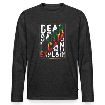 Dear Santa I Can Explain - Männer Premium Bio Langarmshirt - Anthrazit meliert - Vorne - Nico (187cm)
