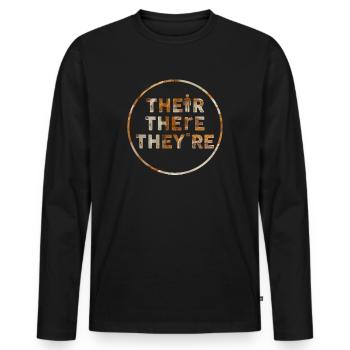 Their There They're English Teacher Grammar - Männer Premium Bio Langarmshirt - Schwarz - Vorne - Nico (187cm)